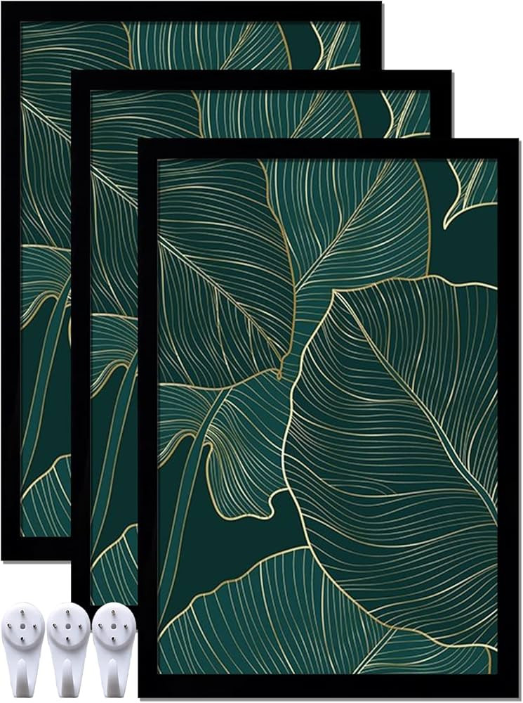 Black 16x24 Poster Frame Set of 3, High Transparent Picture Frames for 16 x 24 Photo Poster Certi... | Amazon (US)