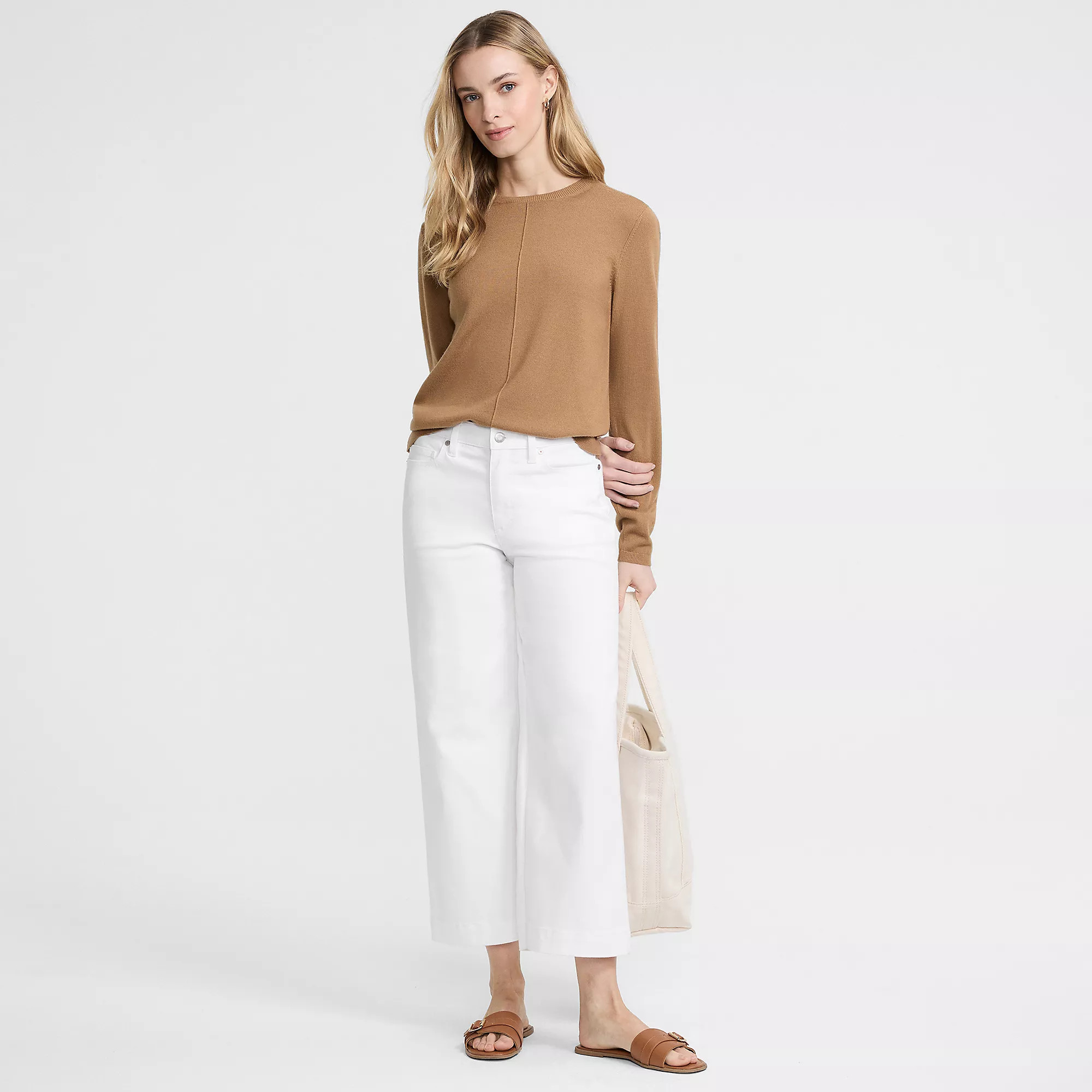 Women's Denim High Rise Wide Leg Crop Jeans | Lands' End (US)