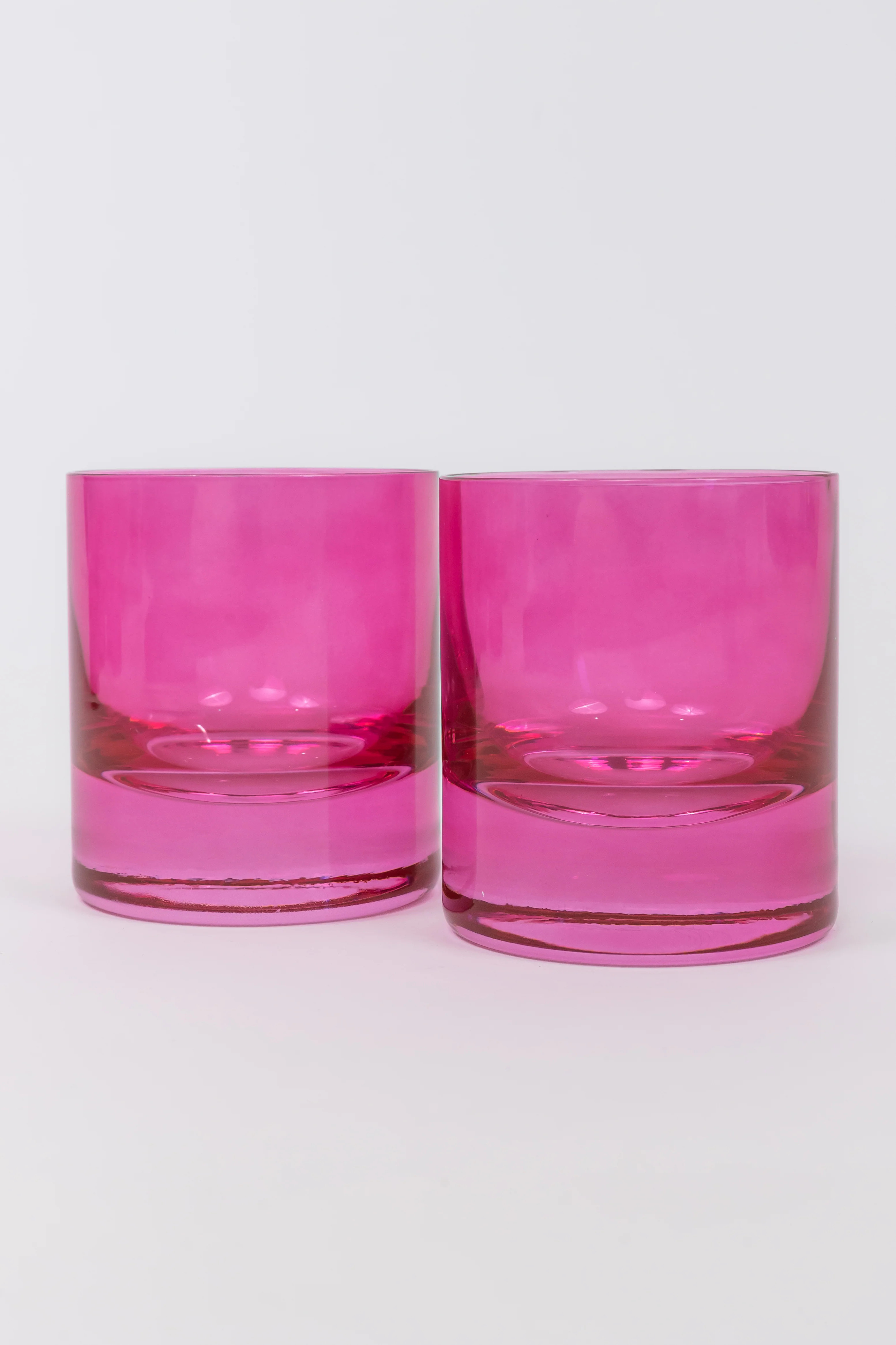 Estelle Colored Rocks Glass - Set of 2 {Fuchsia} | Estelle Colored Glass
