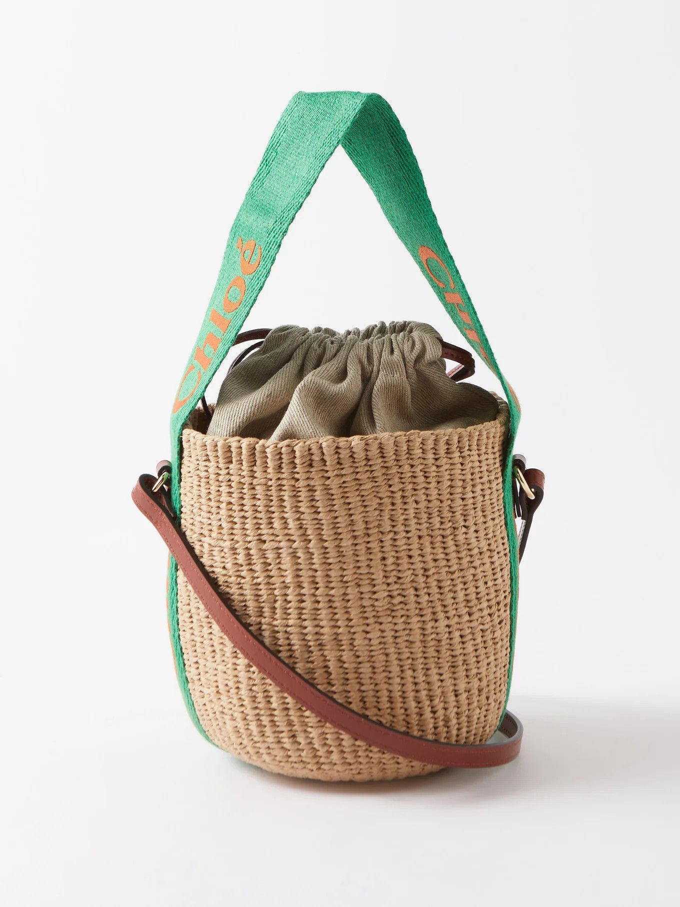 X Mifuko leather-trim raffia bucket bag | Matches (US)