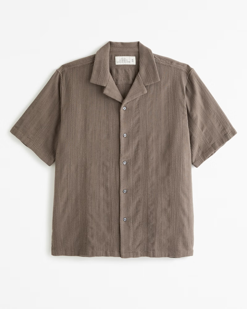 Camp Collar Summer Linen-Blend Shirt | Abercrombie & Fitch (US)