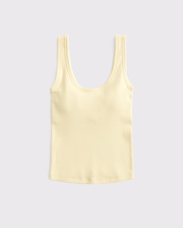 Bra-Free Rib Scoopneck Tank | Abercrombie & Fitch (US)