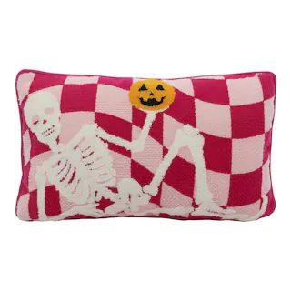 20" Pink Checkered Skeleton Pillow by Ashland® | Michaels | Michaels Stores