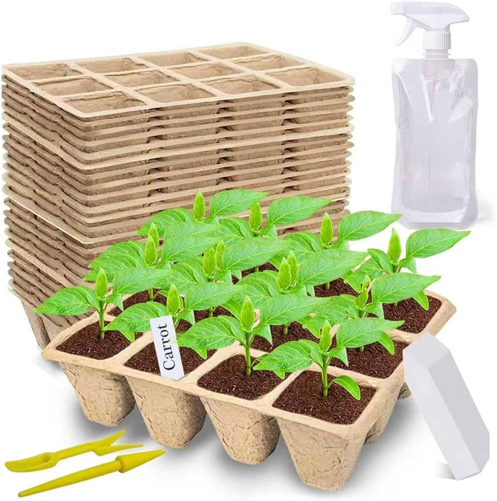 Doubleggs 240 Cells Seed Start Tray, 20 Packs Biodegradable Peat Pots for Seedlings, Organic Germ... | Amazon (CA)