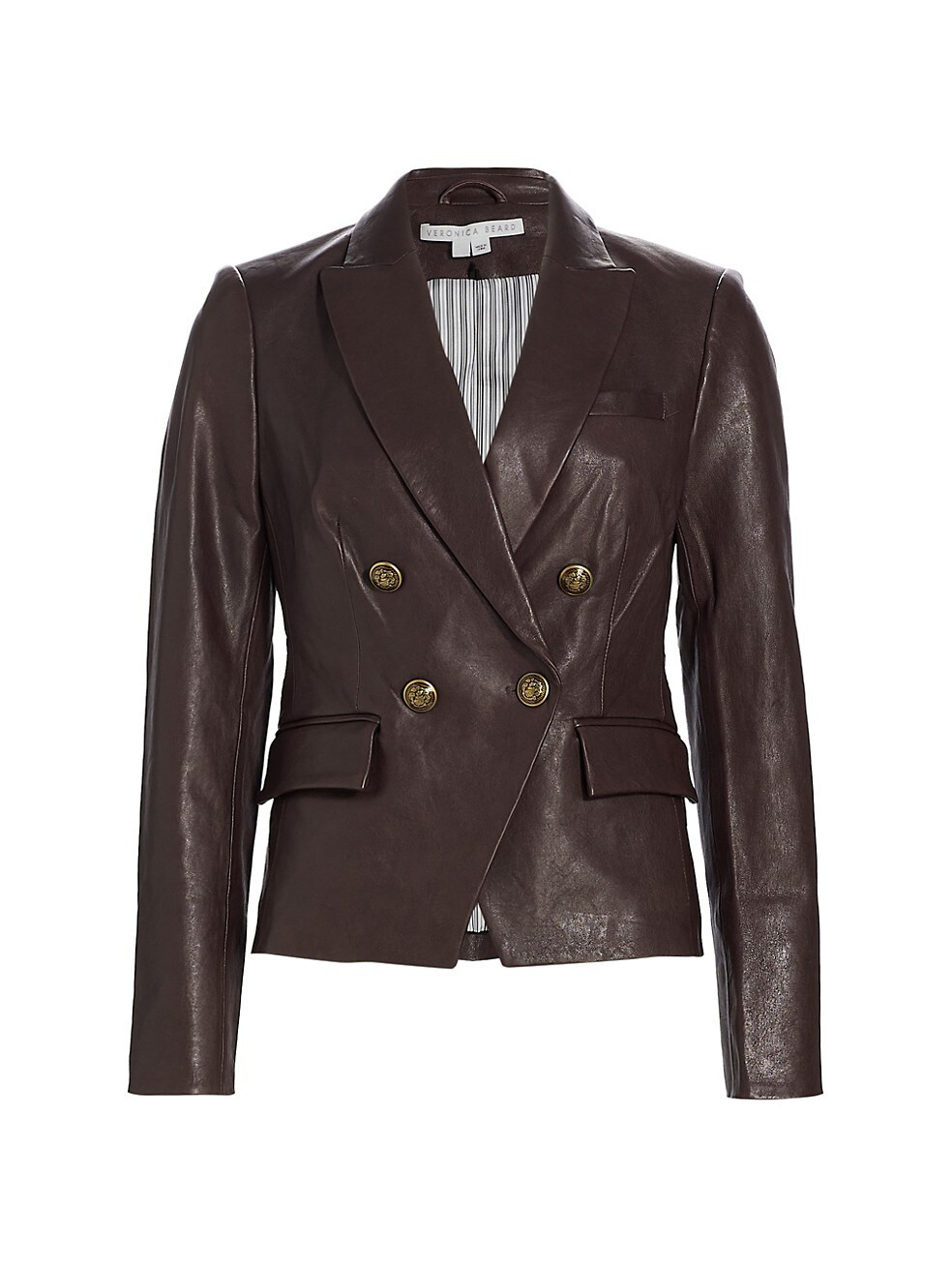 Gail Double-Breasted Leather Dickey Jacket | Saks Fifth Avenue