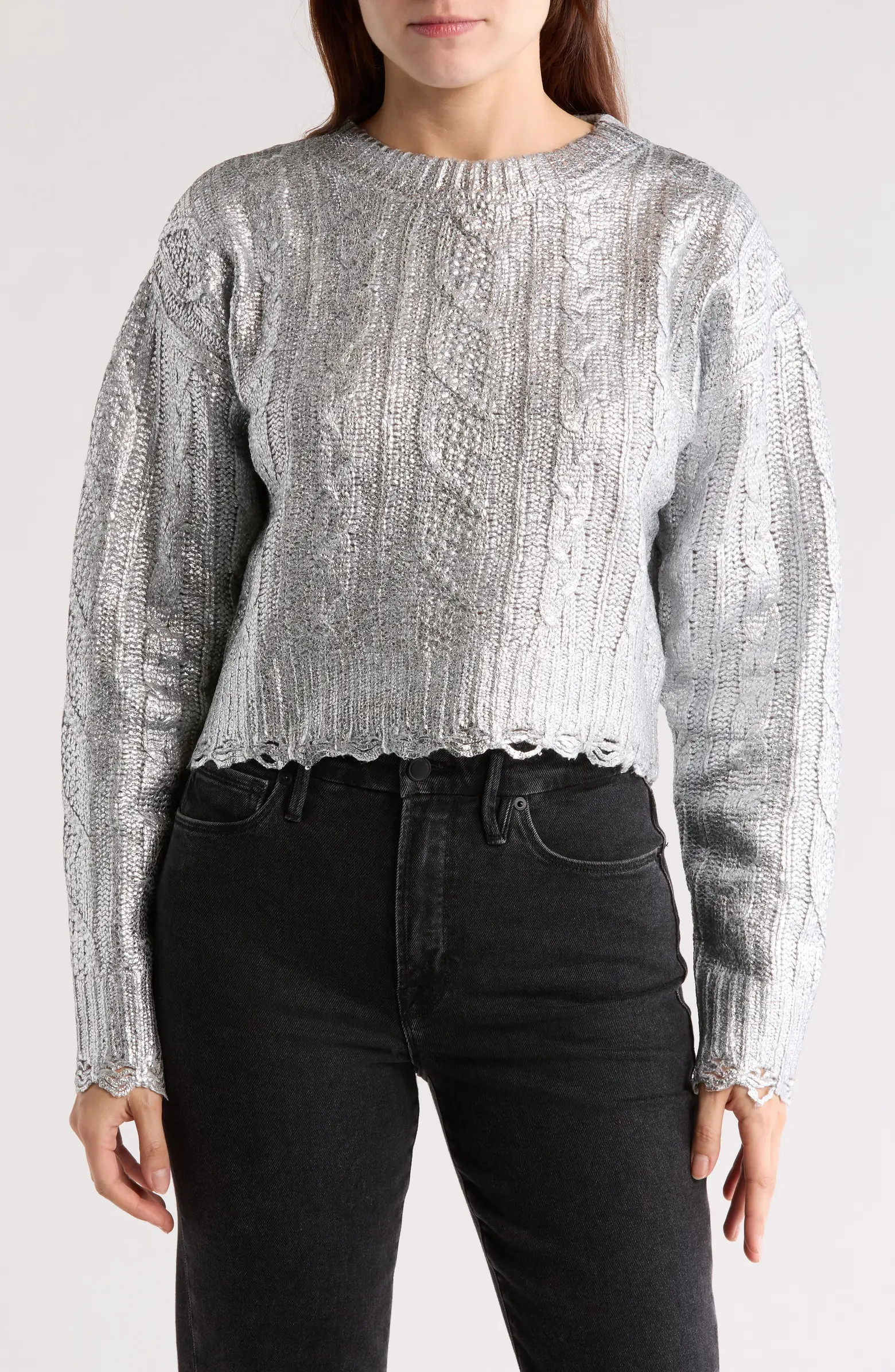 Vigoss Metallic Cable Stitch Sweater Tank | Nordstromrack | Nordstrom Rack