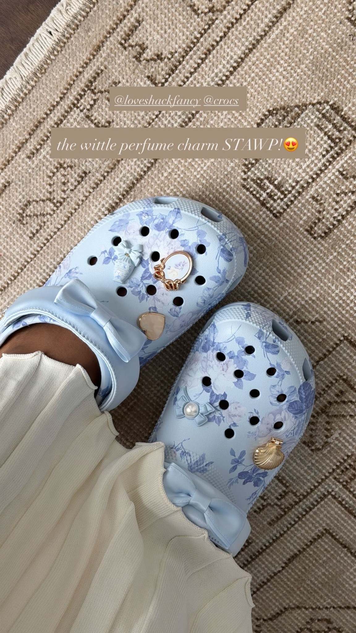 @loveshackfancy @crocs  the wittle perfume charm STAWP!😍

#LTKgrwm #LTKootd #LTKSeasonal