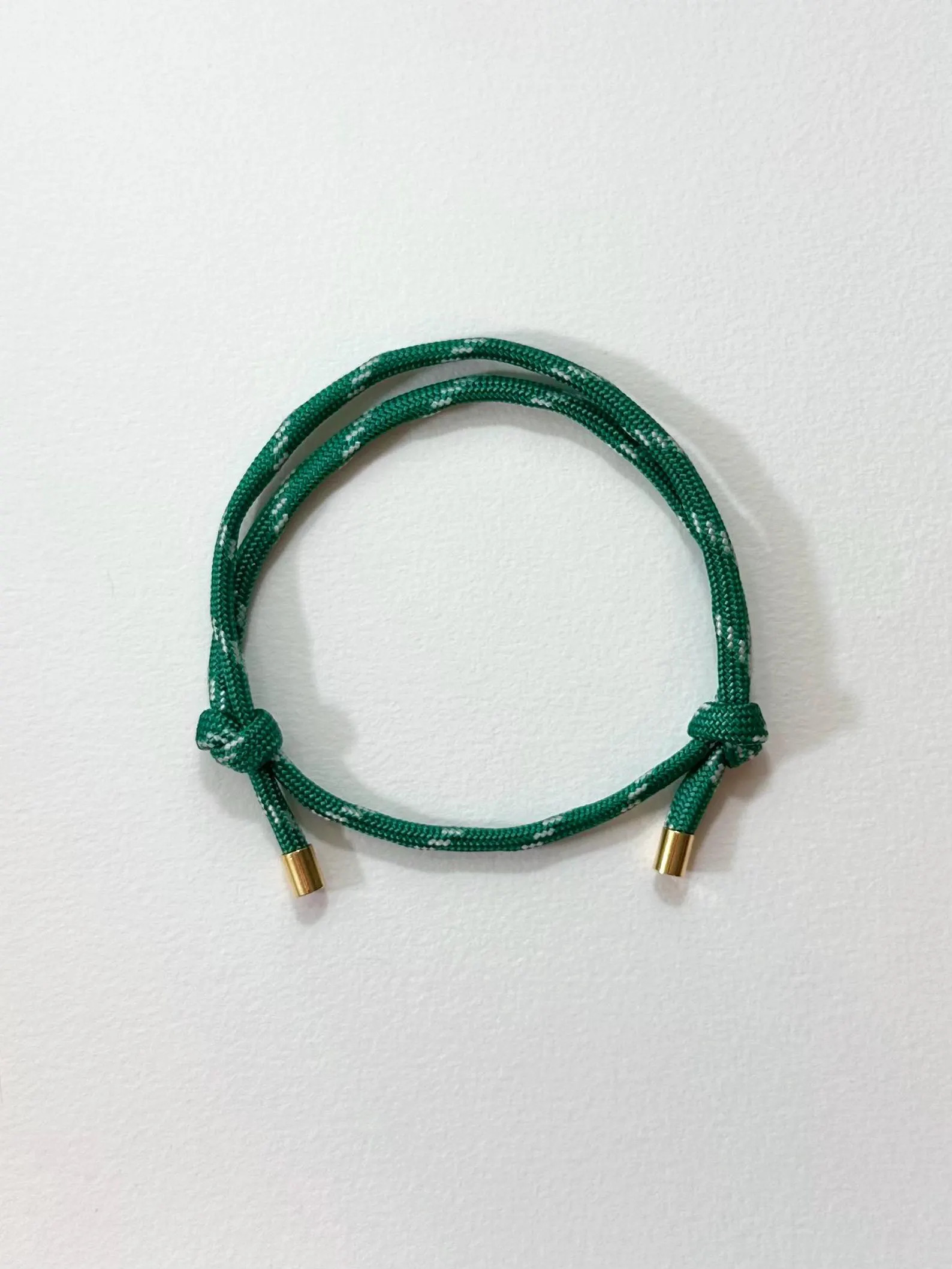 Adjustable Gold Plated or Silver Paracord Ankle Bracelet - Kelly Green/White | Etsy (Global)