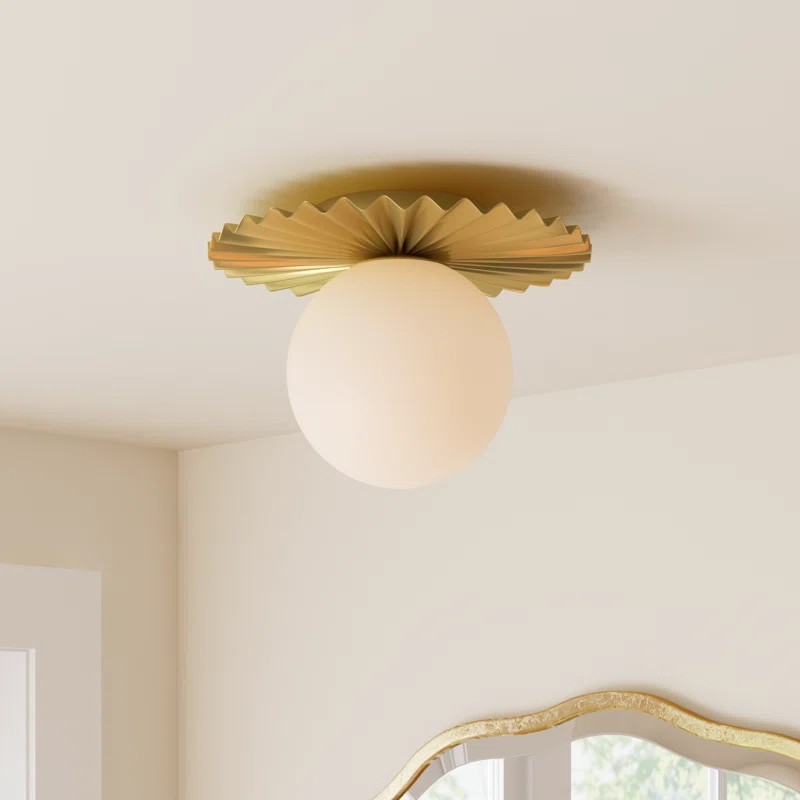 Abbey Glass Flush Mount | Wayfair North America