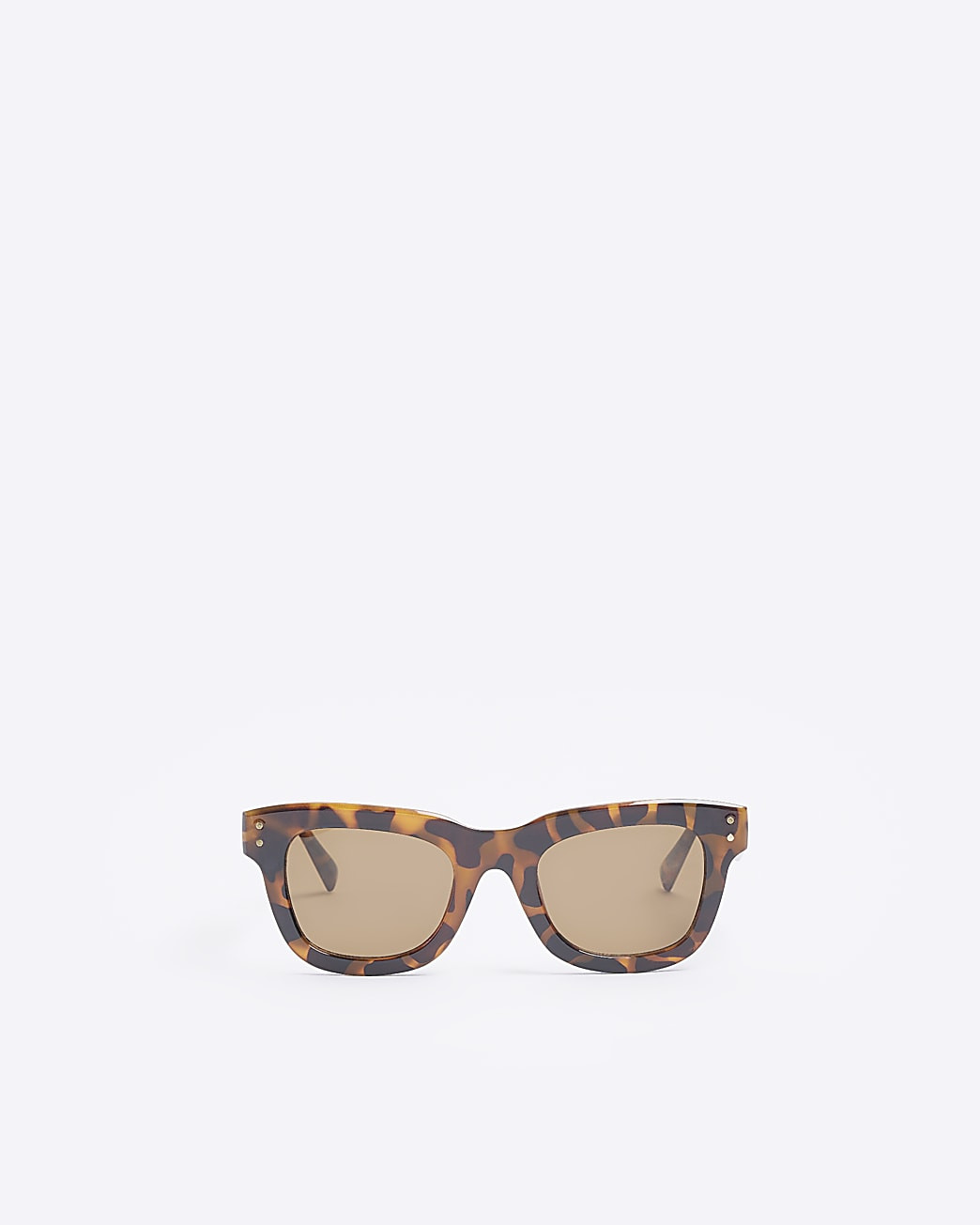 River Island Womens Brown Leopard Print Square Sunglasses | River Island (UK & IE)