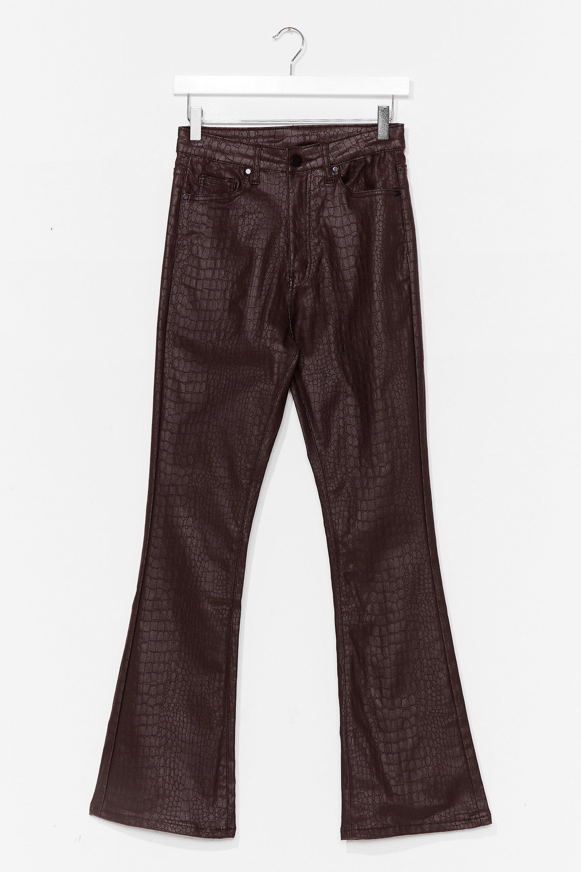 Snake It to the Dancefloor Coated Flare Pants | NastyGal (US & CA)