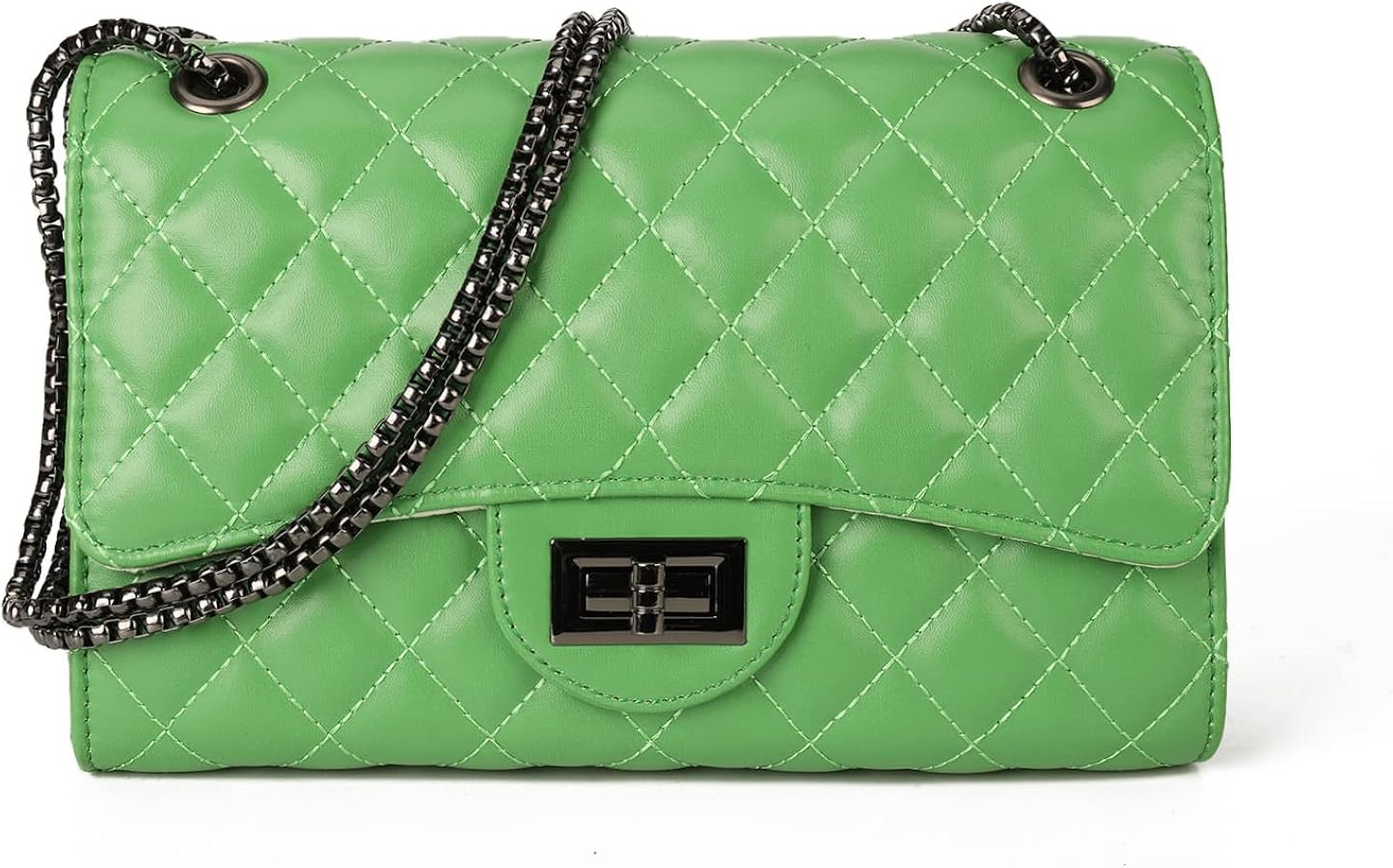 Quilted Crossbody Bags for Women Leather Ladies Shoulder Purses with Chain Strap Stylish Clutch P... | Amazon (US)