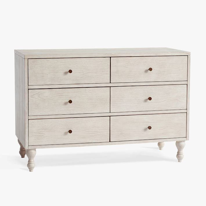 Bellevue 6-Drawer Wide Dresser, Simply White | Pottery Barn Teen