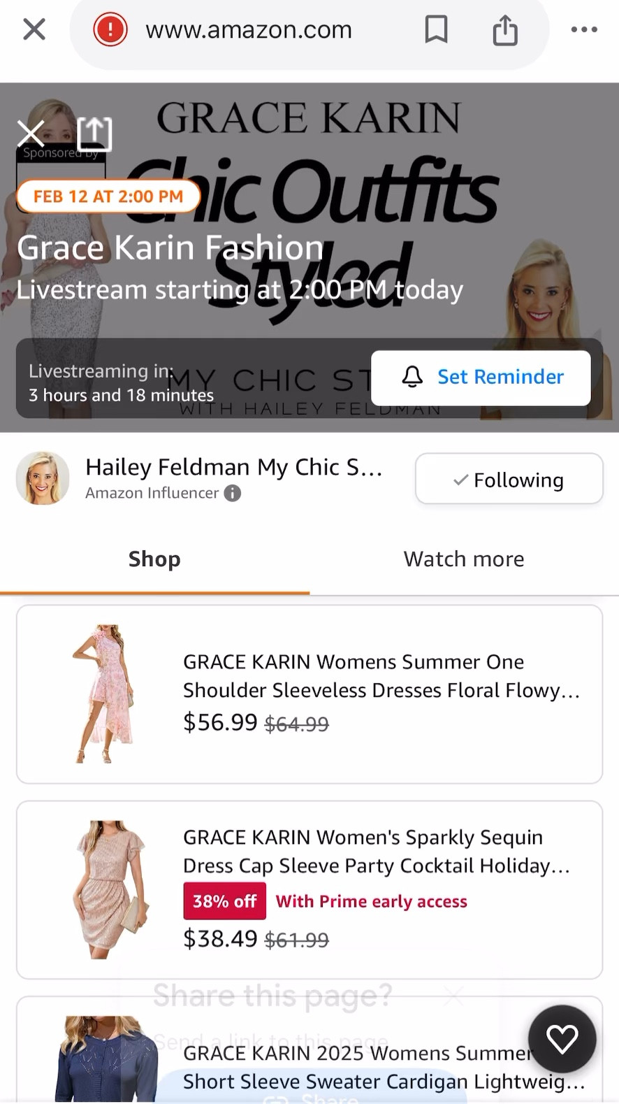Today on Amazon Live! Shop Amazon fashion with me 2 PM EST. 
Join: https://amzn.to/3PWpRs8

#LTKMostLoved #LTKSaleAlert #LTKWatchNow