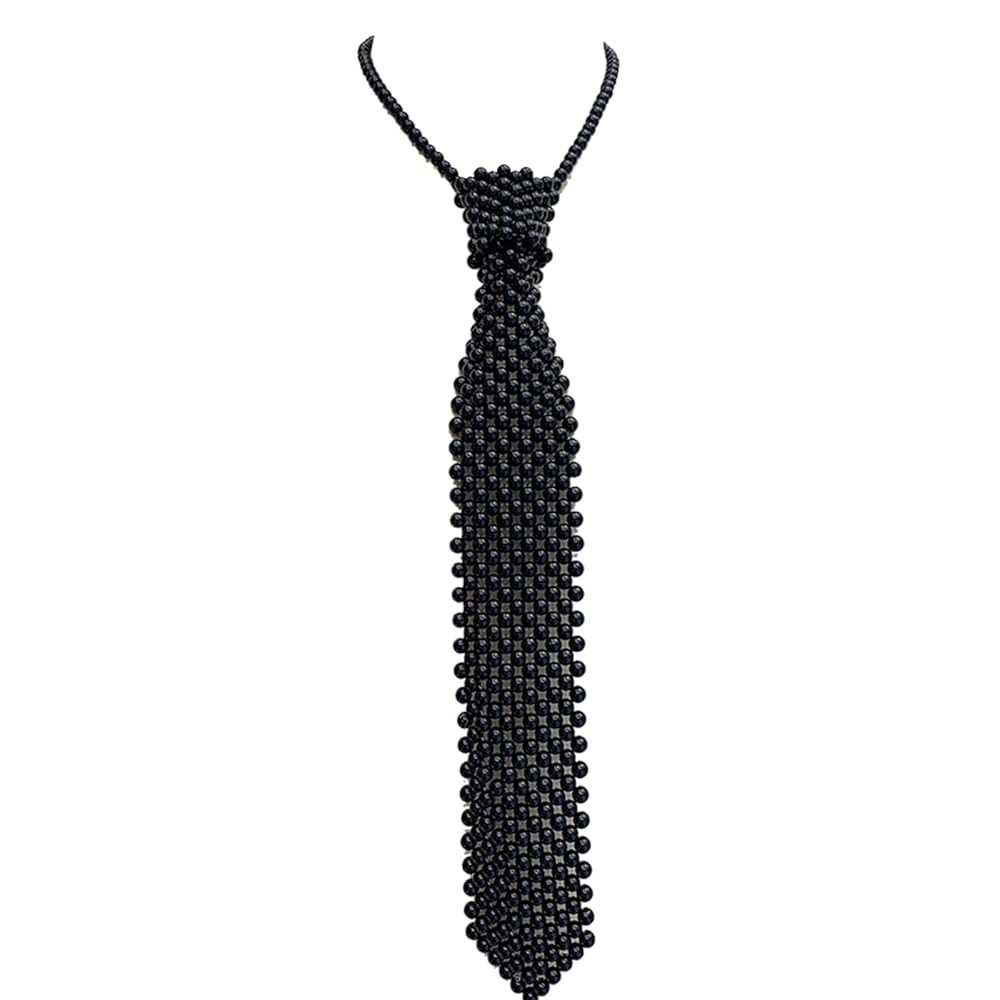 Vintage Pearl Necktie Collarbone Necklace for Women Men Elegant Adjustable Neck Ties Nightclub Pa... | Amazon (US)