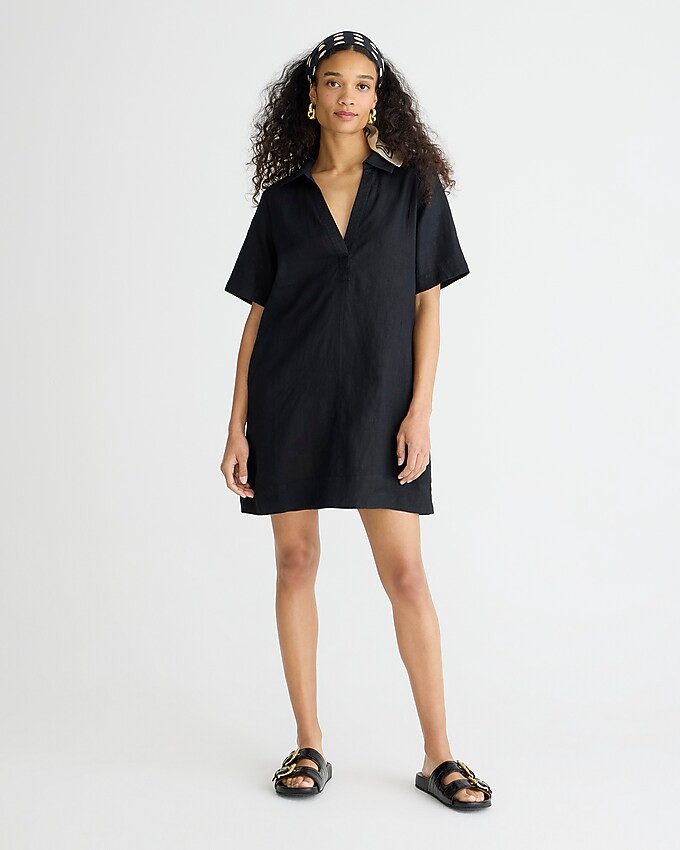 Bungalow popover dress in linen | J. Crew US