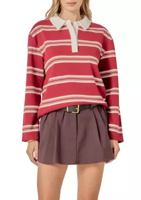 ENGLISH FACTORY Women's STRIPED POLO SHIRT, XS | Belk