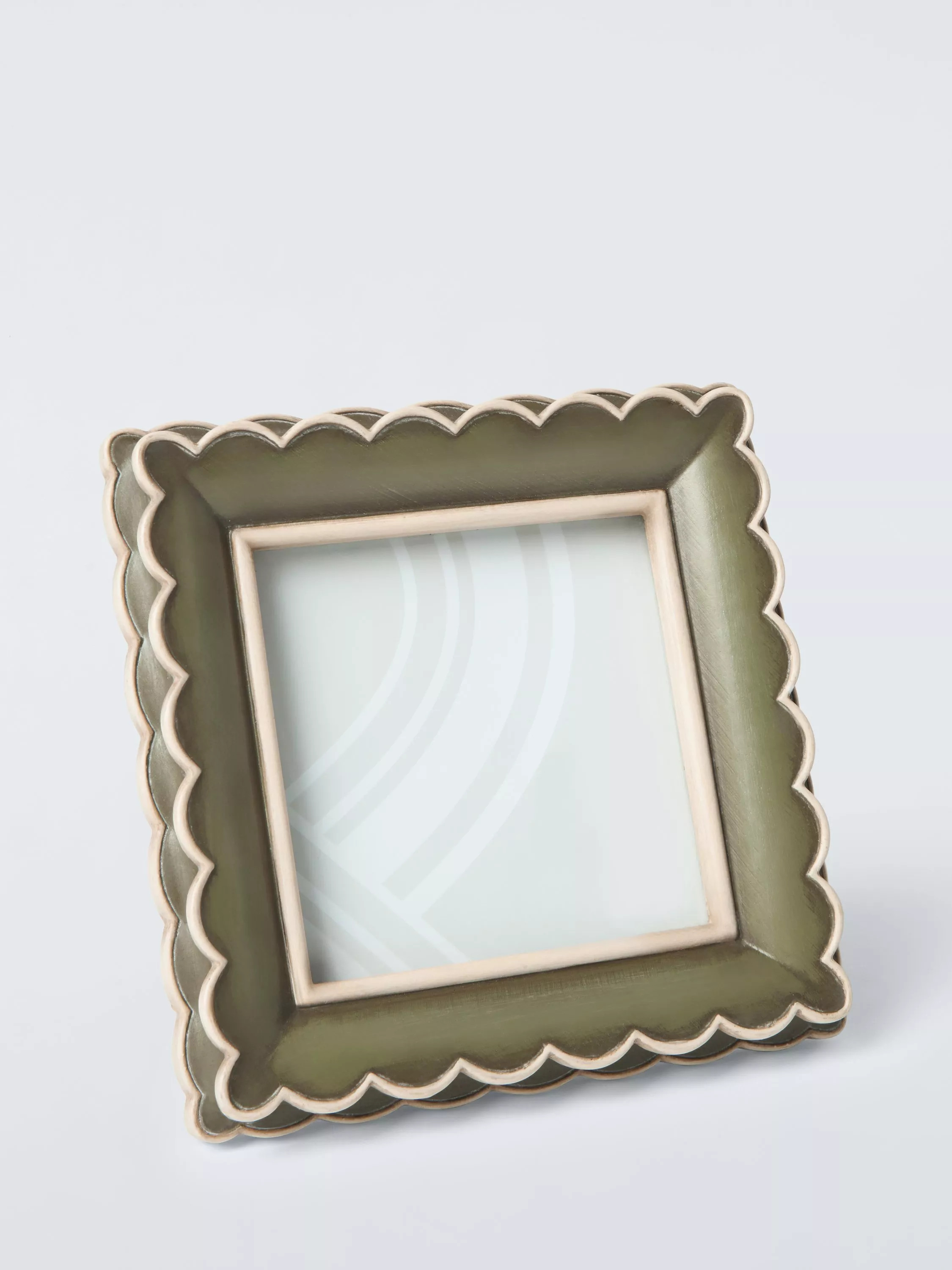 Multi Scallop Hand Painted Photo Frame, 4 x 4" (10 x 10cm), Green | John Lewis (UK)