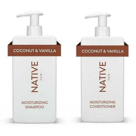 Native Moisturizing Shampoo & Conditioner Set Coconut & Vanilla Sulfate & Paraben Free 16.5 oz | Walmart (US)