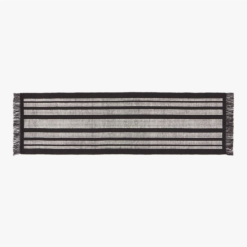 Calia Modern Black and White Striped Hallway Runner Rug 2.5'x8' + Reviews | CB2 | CB2