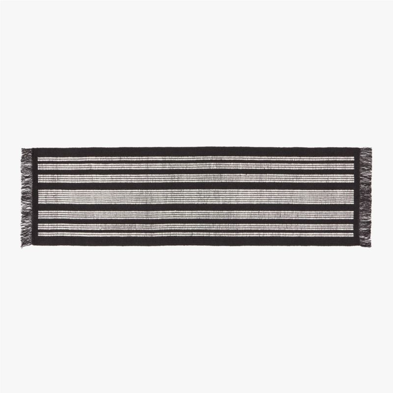 Calia Modern Black and White Striped Hallway Runner Rug 2.5'x8' + Reviews | CB2 | CB2