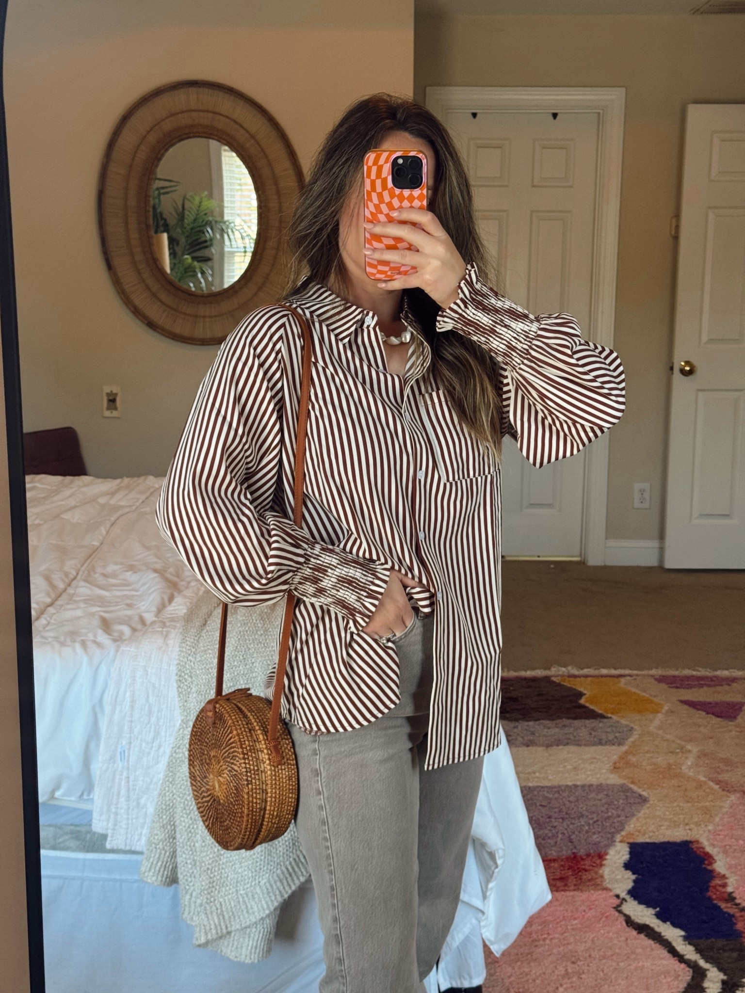 This striped blouse is so perfect for a fall transition piece 🍂 the brown & cream stripe and then that wrist detail?! So so good. AND there’s so many color options 

*typically a medium, wearing a medium
*is on the longer side so you probably could size down if you are short like me
*5’3” | 145 lbs

Fall outfit | perfect blouse for fall | casual and cute | trendy outfit | casual style | Amazon fashion find | designer look for less | cute on a budget | #LTKAmazonFashion #LTKFashion #LTKAmazon #LTKFallFashion #LTKFallOutfit

#LTKFindsUnder50 #LTKStyleTip #LTKMidsize