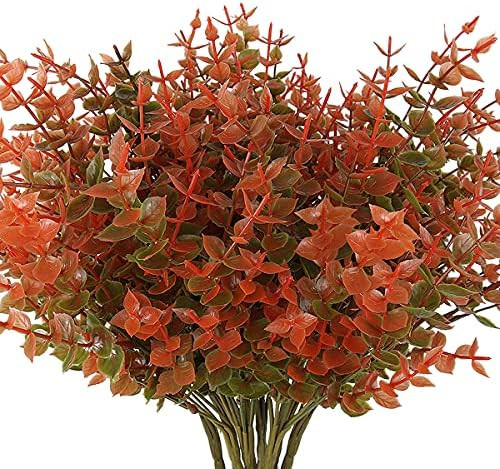 8 Pcs Artificial Fall Boxwood No Fade Faux Autumn Plants, Fake Indoor Outdoor Greenery Fall Decor... | Amazon (US)