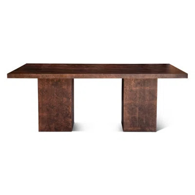 Accursio 79" Burl Dining Table In Aged Mahogany | Wayfair North America
