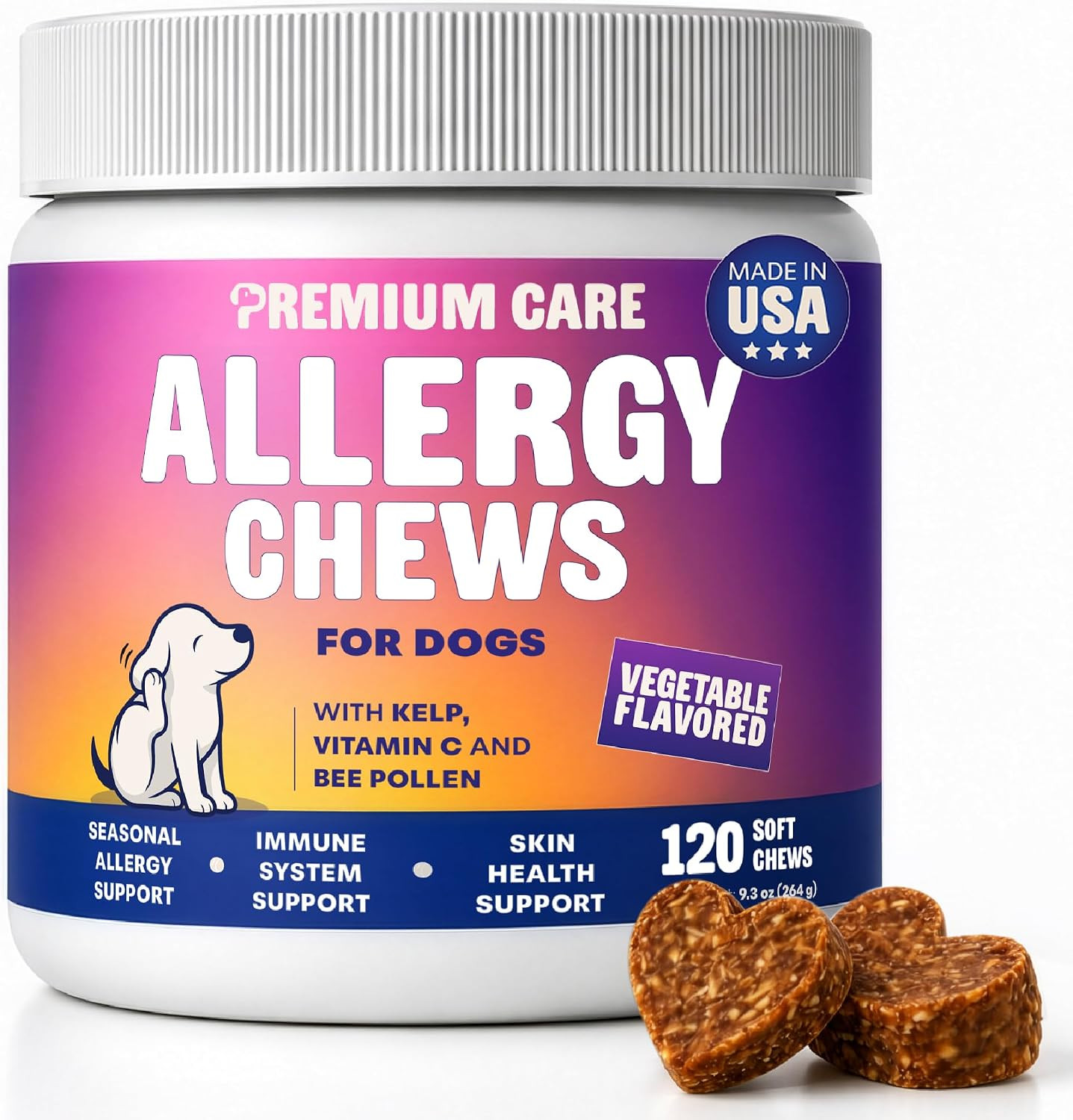 Premium Care Allergy Chews for Dogs - Itch Relief - Anti Itch - 120 Chews | Amazon (US)