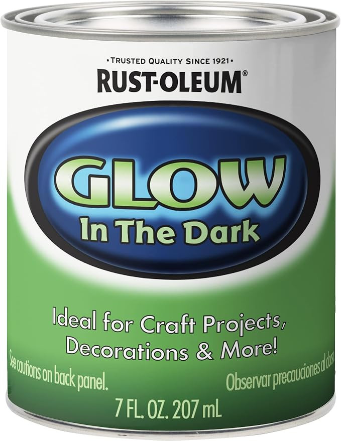 Rust-Oleum 214945 Glow in The Dark Brush On Paint, Half Pint , Green, 7 Fl Oz (Pack of 1) | Amazon (US)