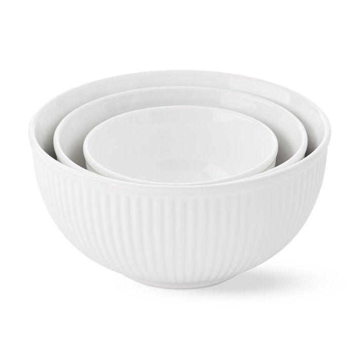 Ribbed Ceramic Mixing Bowls, Set of 3 | Williams-Sonoma