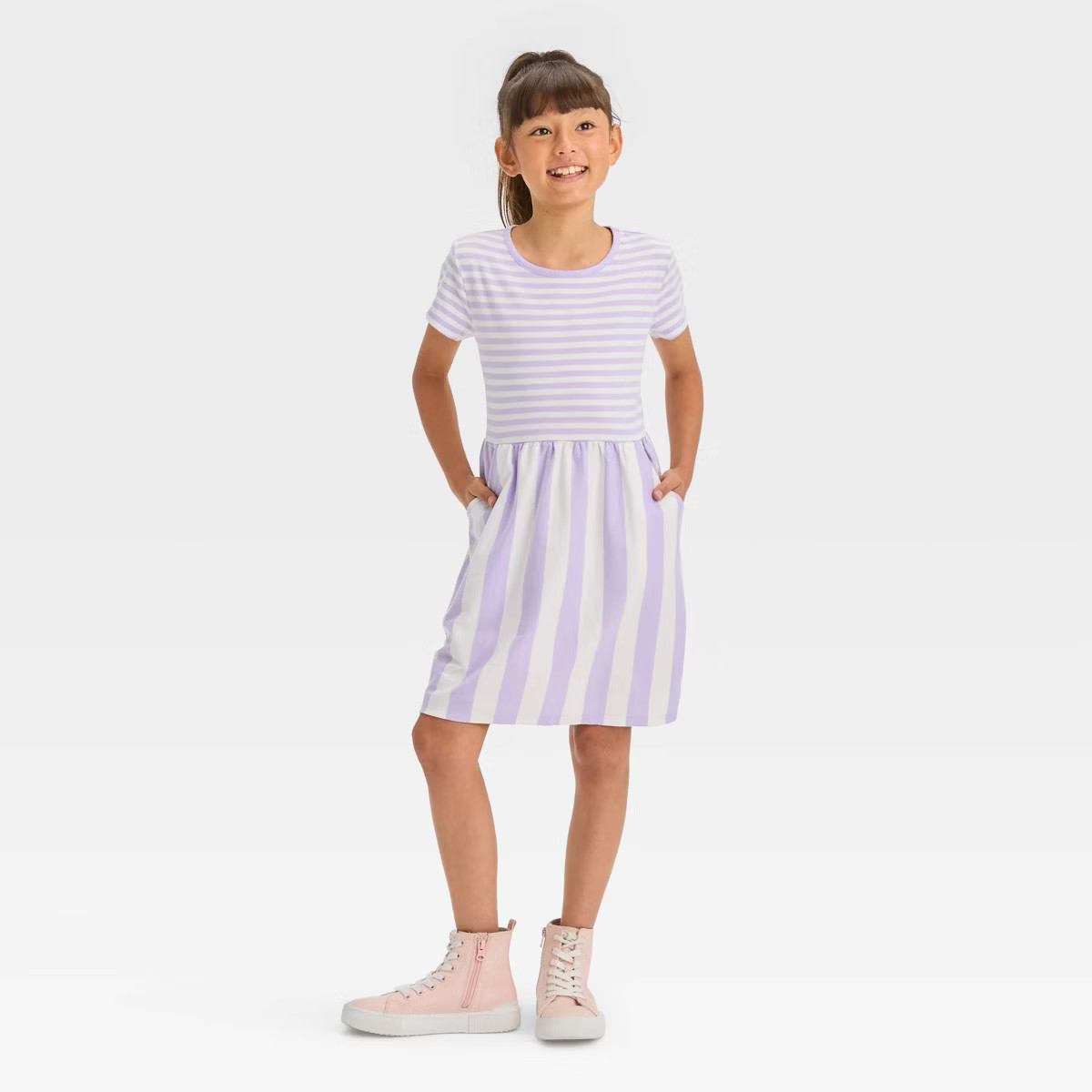 Girls' Short Sleeve Knit Dress - Cat & Jack™ | Target