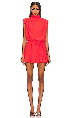 Amanda Uprichard Sharla Skort Romper in Crimson from Revolve.com | Revolve Clothing (Global)
