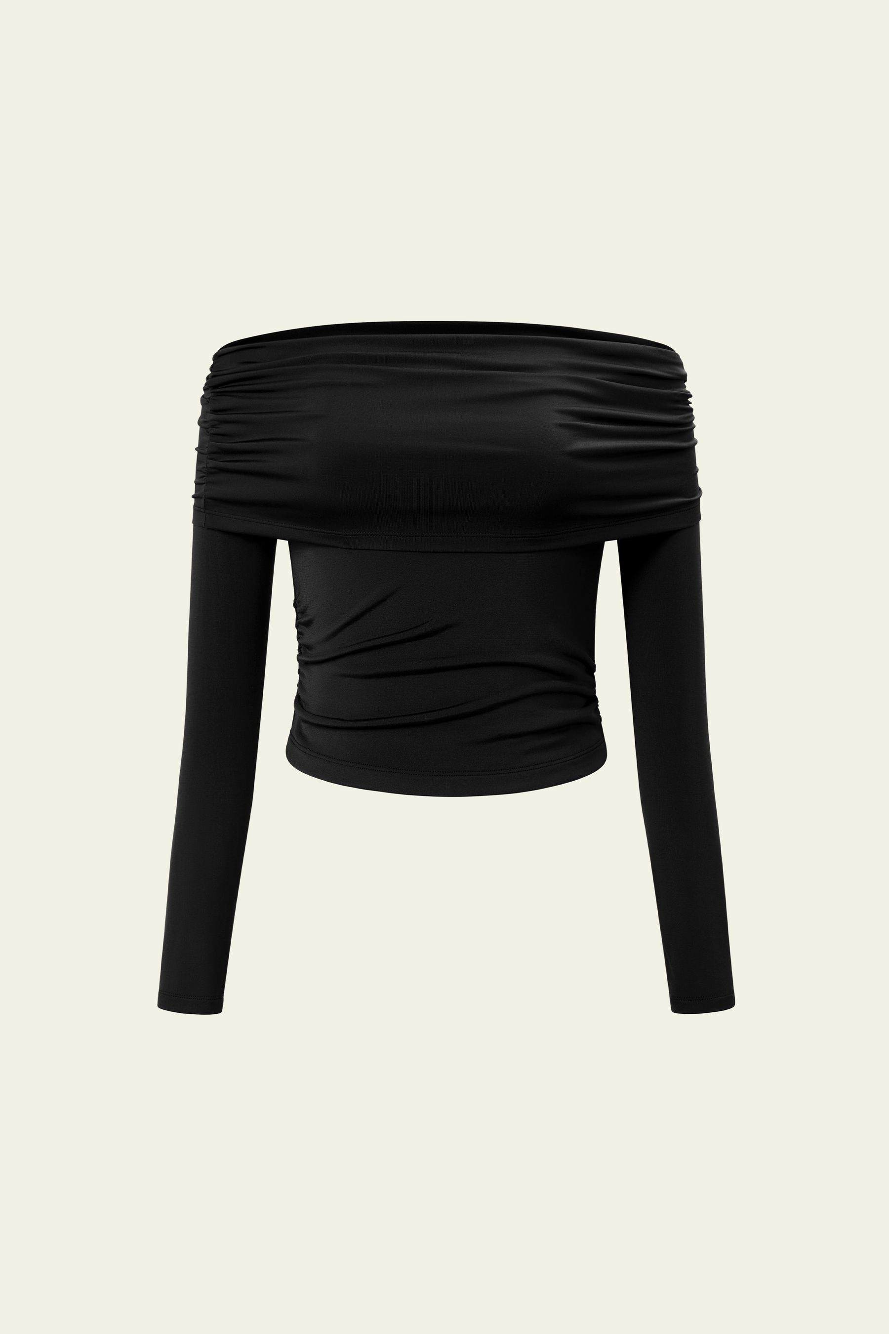 Silk Breeze Jersey Off-Shoulder Long Sleeve Top | LILYSILK