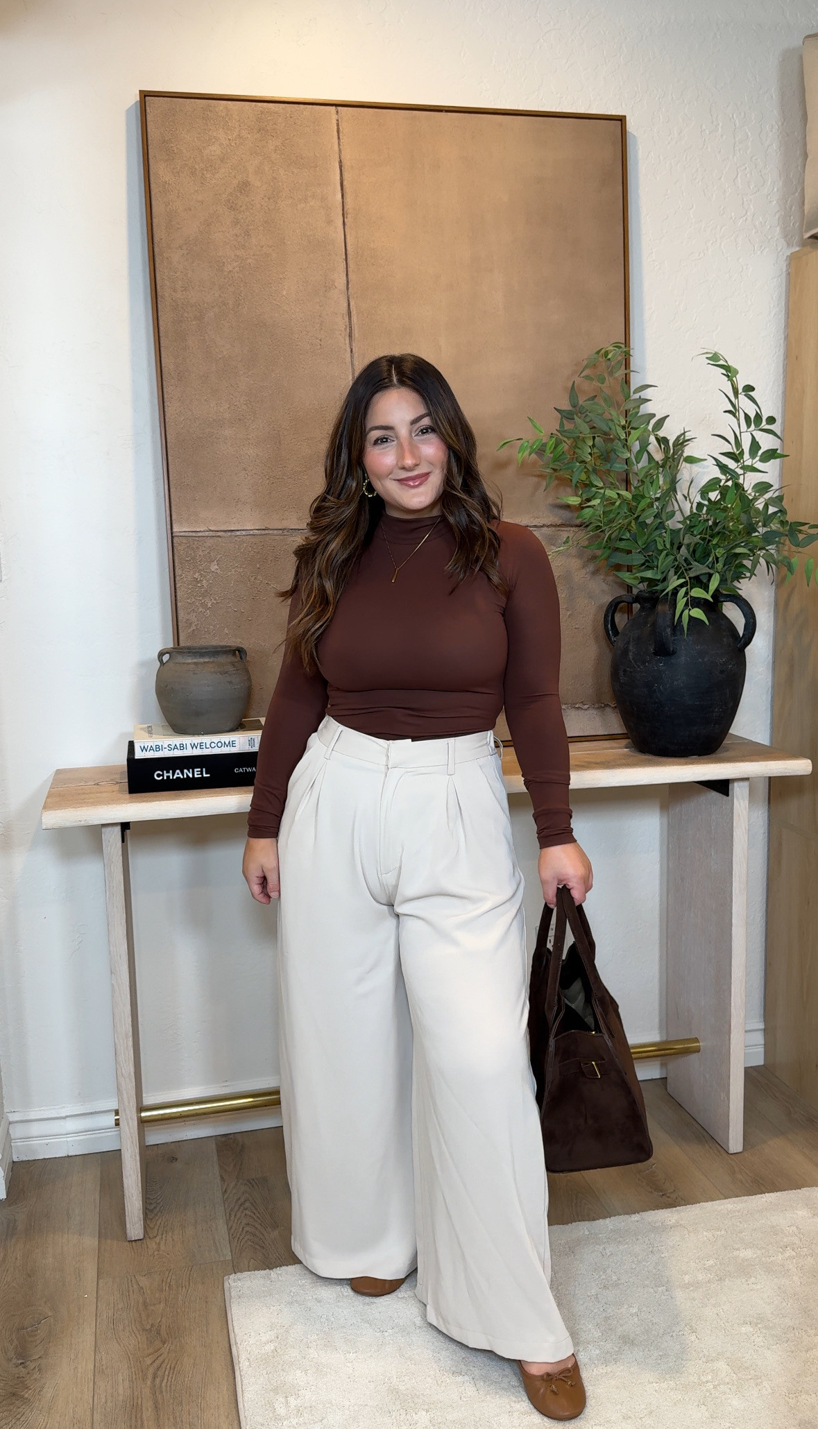 What to wear to work this fall! Petite friendly! 

brown mock turtleneck size medium 
Petite pants size small short 
Flats run tts 

Petite friendly workwear, Amazon finds 

#LTKSeasonal #LTKFindsUnder50 #LTKWorkwear