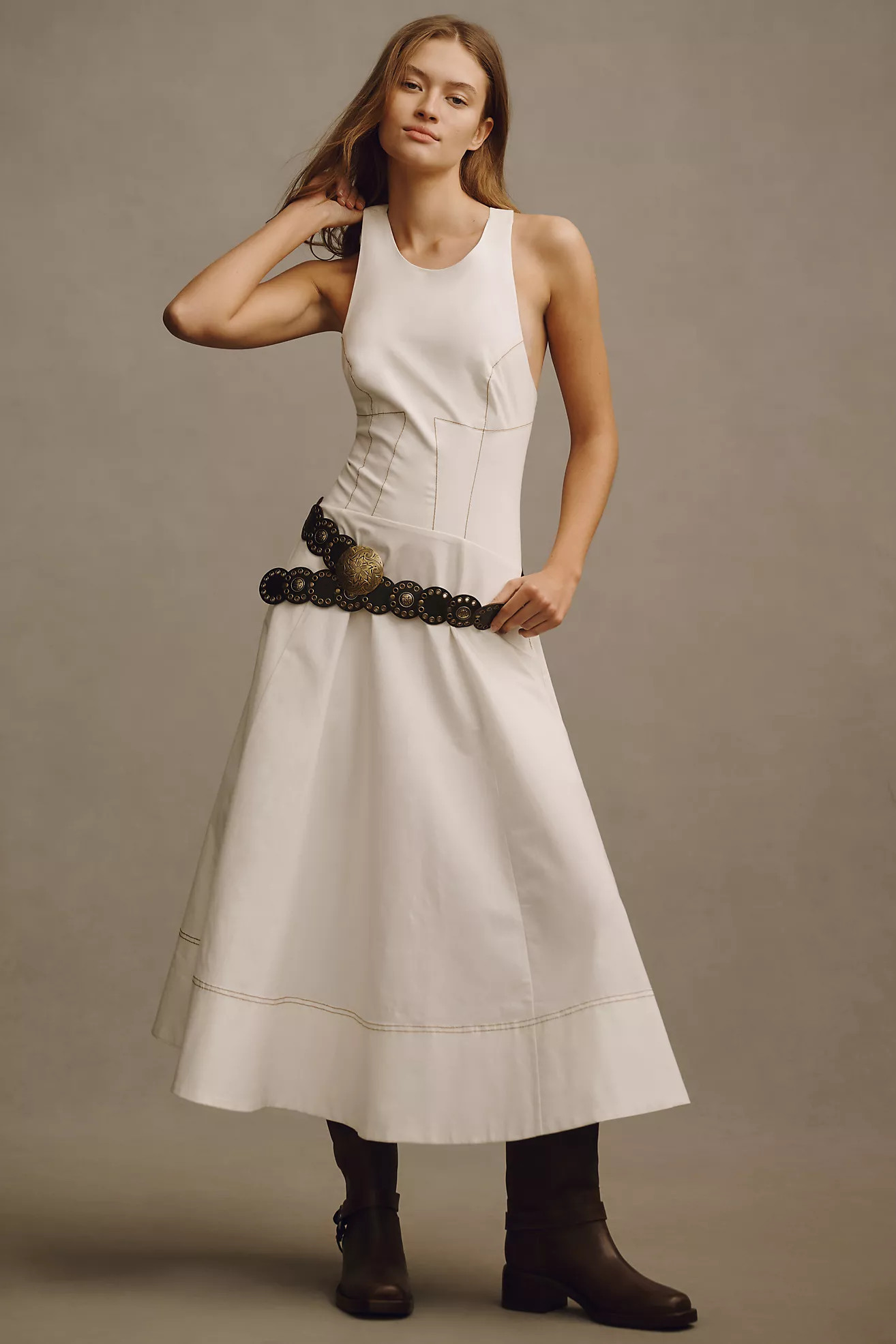 The Kenzie Drop-Waist Midi Dress | Anthropologie (US)