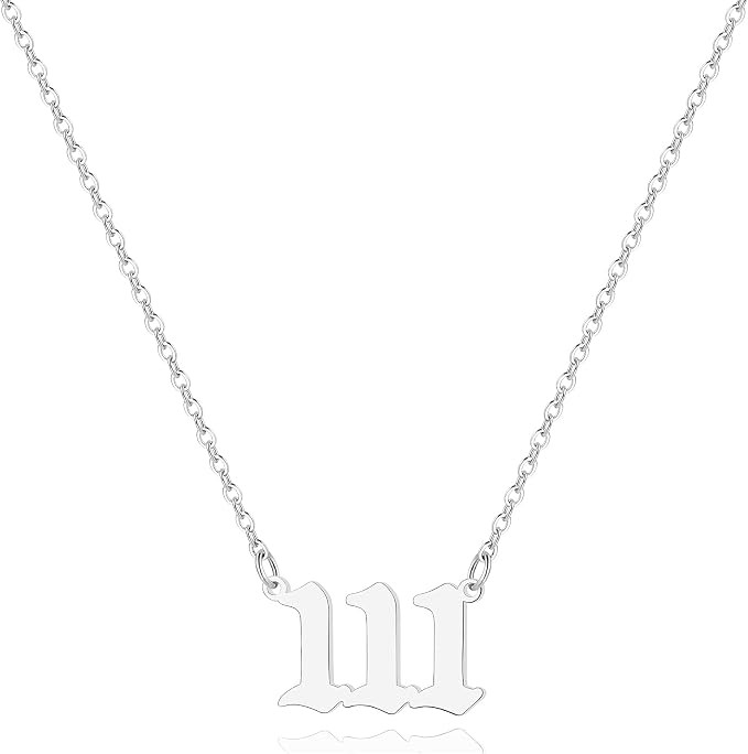 Angel Number Necklace For Women, 18K Gold Plated 000 111 222 333 444 555 666 777 888 999 Necklace... | Amazon (US)