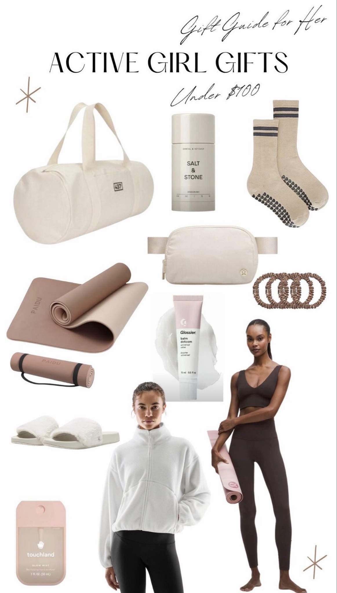 Gifts for an active girl! Perfect for anyone who likes to stay active or starts a new resolution in the new year (under $100)
#active #gift #gifts #giftsforher #under100 #giftsunder100 #workout #slippers #yogamat #deodorant #socks #gripsocks #fleece #yogapants #leggins #lipnalm #lukulemon #hairtie 


#LTKHoliday #LTKFindsUnder100 #LTKGiftGuide

#LTKGiftGuide #LTKHoliday #LTKFindsUnder100