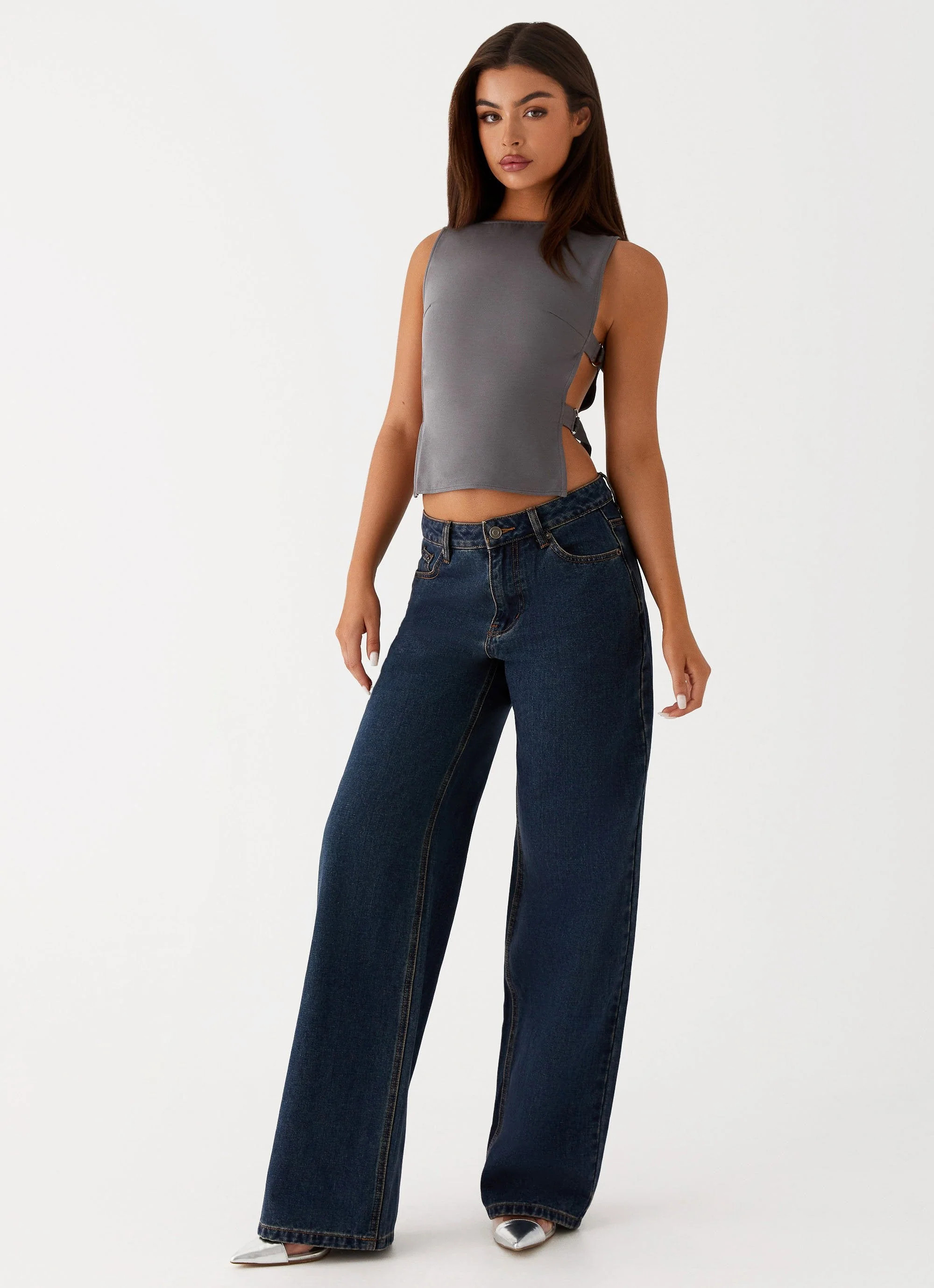 Keanna Low Rise Denim Jeans - Washed Denim | Peppermayo (Global)