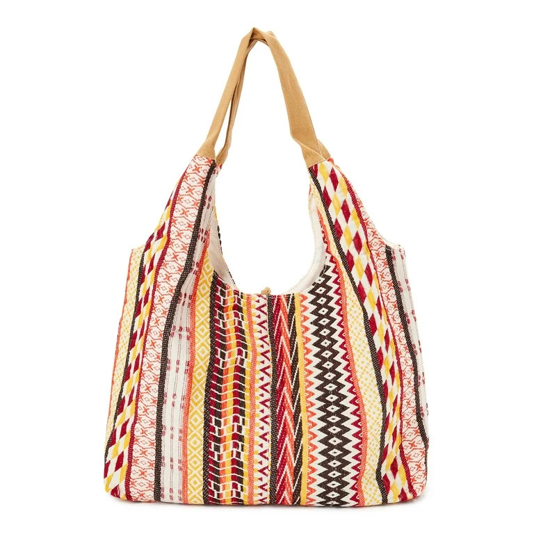 Time and Tru Women's Chevron Monogram Tote Bag Handbag | Walmart (US)