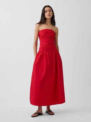 Poplin Drop-Waist Maxi Dress | Gap (US)