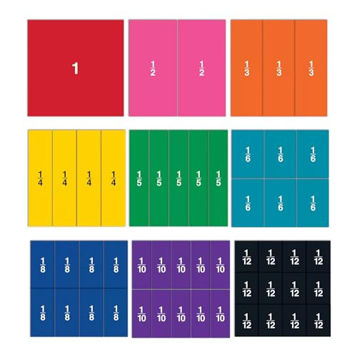 Learning Resources Double-Sided Magnetic Fraction Squares, Math Manipulations, 51 Pieces, Ages 6+ | Amazon (US)