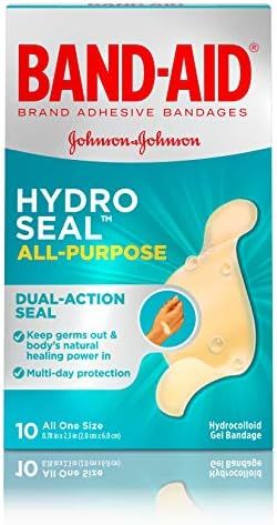 Band-Aid Brand Hydro Seal Waterproof All Purpose Adhesive Bandages for Wound Care or Blisters, 10 ct | Amazon (US)