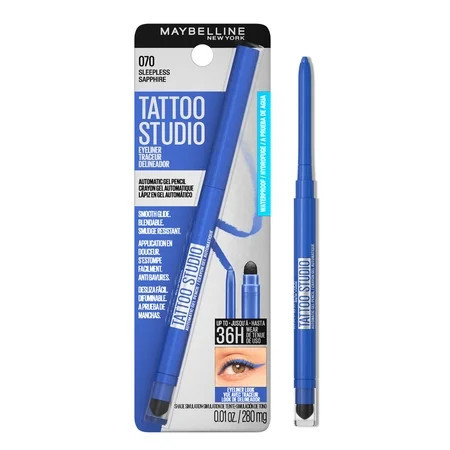 Maybelline Tattoo Studio Automatic Gel Pencil Eyeliner, Sleepless Sapphire, 0.01 oz | Walmart (US)