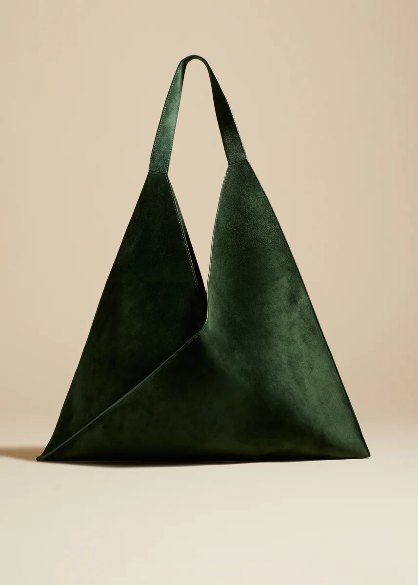 The Sara Tote in Hunter Green Suede | Khaite