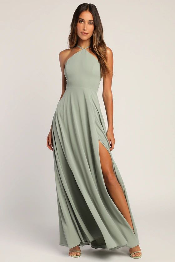 Absolutely Breathtaking Sage Brush Maxi Dress | Lulus