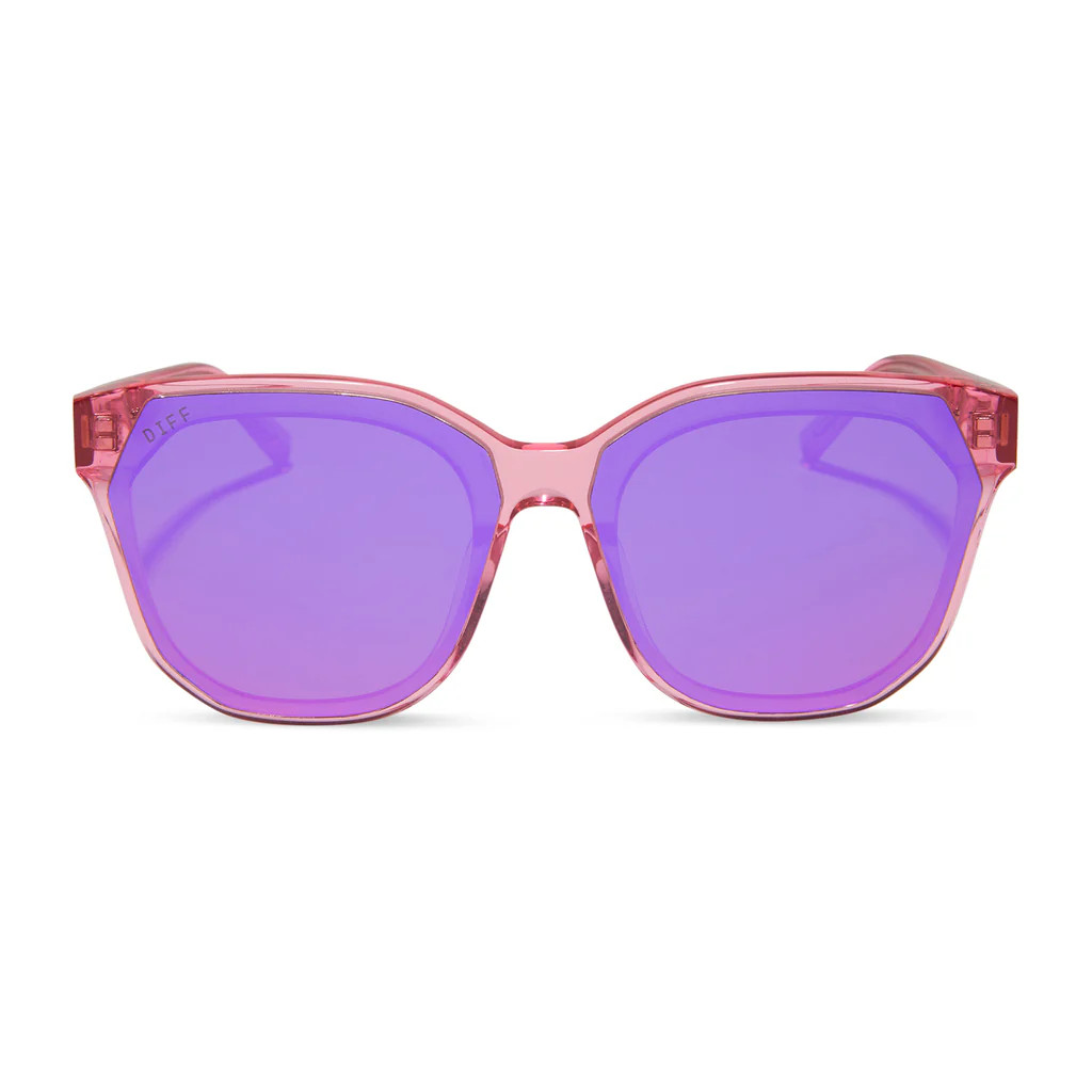 GIA - CANDY PINK CRYSTAL + PINK RUSH MIRROR SUNGLASSES | DIFF Eyewear