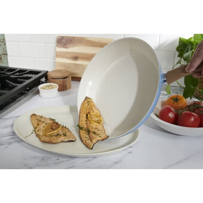 GoodCook 12" Healthy Ceramic Frying Pan: Nonstick Skillet, Dishwasher-Safe, Gas & Electric Compatible, Blue | Target