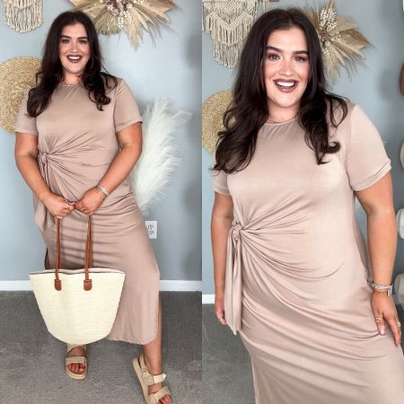 Everyday casual dress from Amazon 🌴🤎 The perfect on the go dress for Spring + Summer. Can dress up with heels or down with sandals or sneakers. Wearing a size XXL. Comes in 15+ colors currently on sale under $30! 

#LTKplussize #LTKstyletip #LTKmidsize