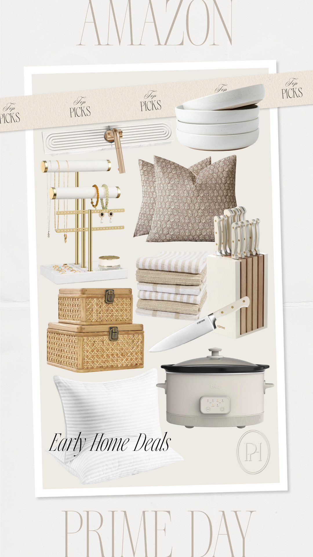 Early Prime Day Deals for the home!

Amazon Prime Day, neutral home, home decor, home accents, bowl plates, salad plates, pasta plates, pasta bowls, white dishes, neutral throw pillows, accent pillows, jewelry organizer, sink mat, knife block, neutral kitchen, kitchen essentials, kitchen towels, kitchen rags, decorative boxes, slow cooker, bedding pillows 

 #LTKSeasonal #LTKHome #LTKSaleAlert